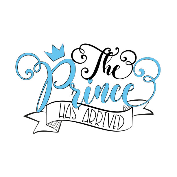 《王子来了》——带王冠的书法。图片下载