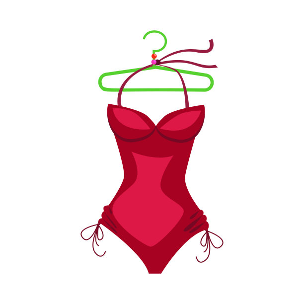 红色的泳衣。连体泳衣图片下载