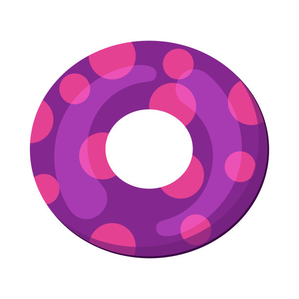 粉色和紫色的甜甜圈。充气游泳圈图片下载