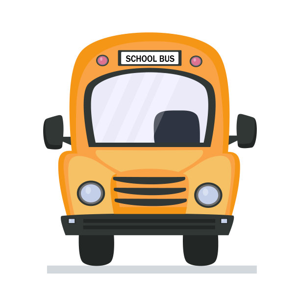 校车。运送乘客和学童的交通工具。矢量图图片下载