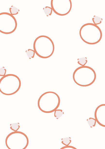 订婚结婚戒指图案卡孤立的白色背景图片下载