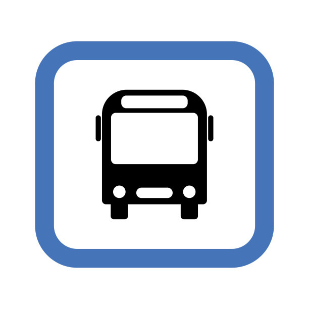 公共汽车停车标志。矢量公共交通图标。路线车辆符号图解。客运服务图形符号。股票的照片。图片下载