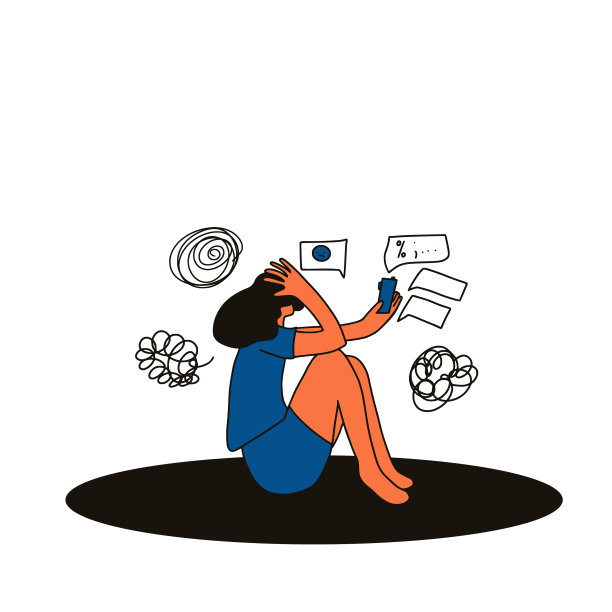 精神错乱的年轻人坐在地板上图片下载