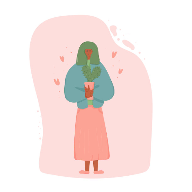 家居植物爱好者手绘花卉概念图片下载