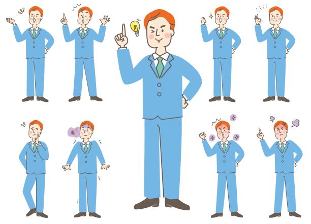 一个西装革履的商人的面部表情图片下载