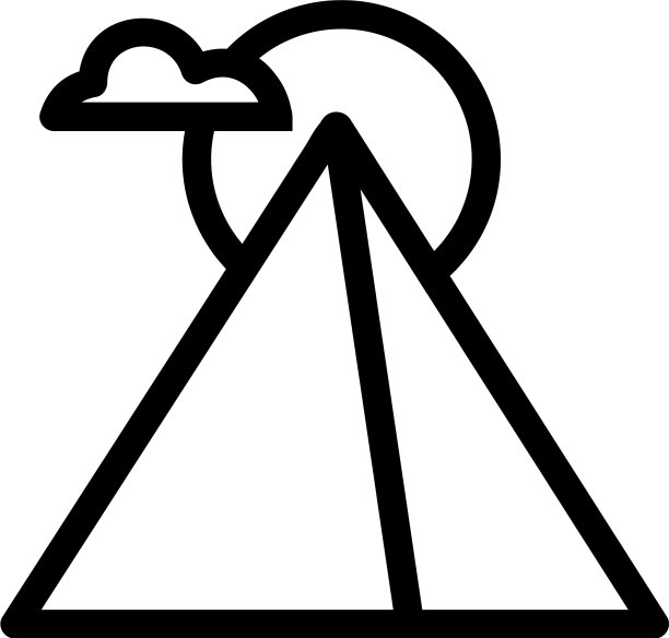 埃及金字塔图标孤立轮廓符号图片下载