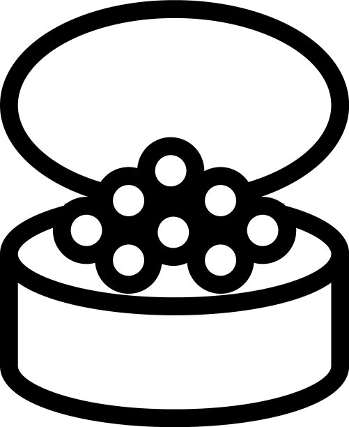 鱼子酱罐头图标孤立轮廓符号图片下载
