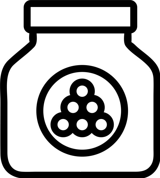 瓶鱼子酱图标孤立轮廓图片下载