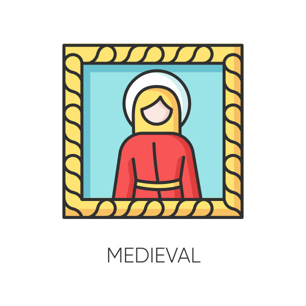 中世纪艺术风格RGB颜色图标图片下载