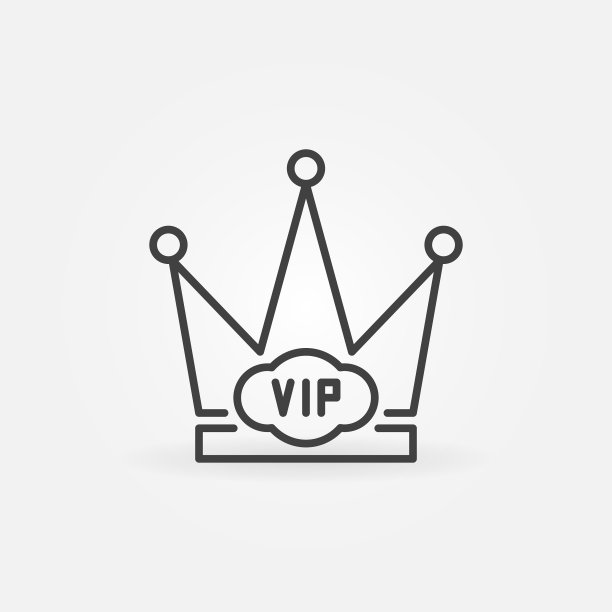 VIP皇冠最小图标在细线风格图片下载