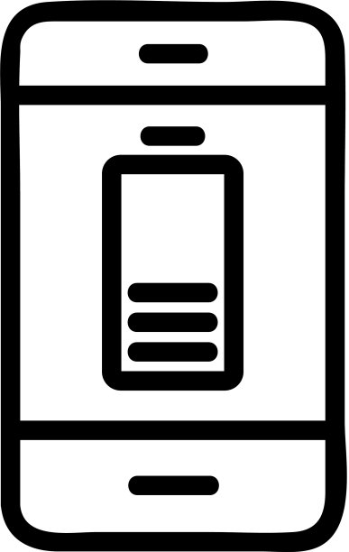 电池手机图标孤立轮廓符号图片下载