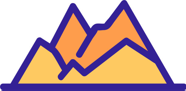 山脉图标孤立轮廓图片下载
