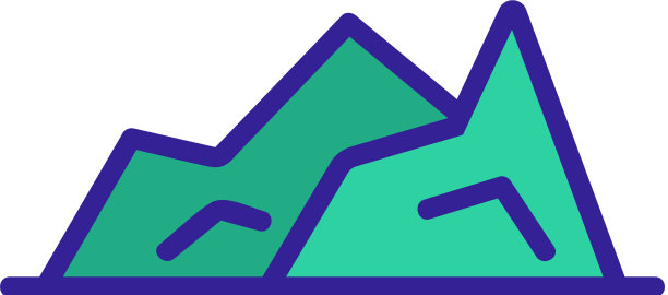 山脉图标孤立轮廓图片下载