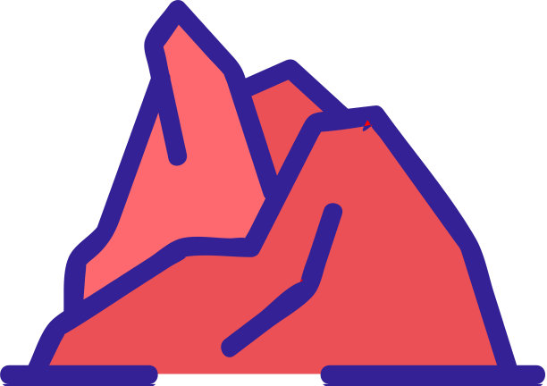 山脉图标孤立轮廓图片下载