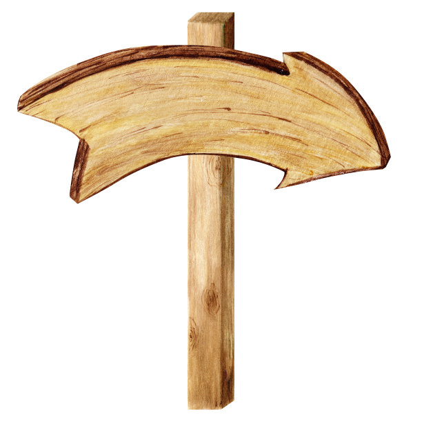 水彩木箭头招牌，空空白孤立。一套古老的，复古的手绘木材横幅，木板，木板。插图与文字空间。寻路信息的标志。图片下载