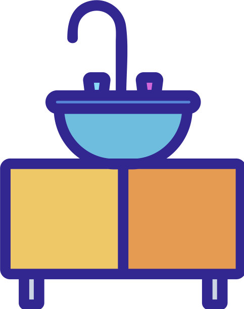 水槽图标孤立的轮廓符号图片下载