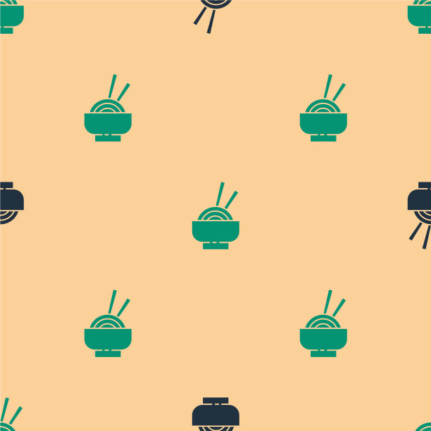 绿色和黑色的亚洲面条在碗和图片下载