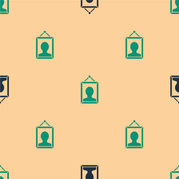 绿色和黑色图片图标隔离无缝图片下载