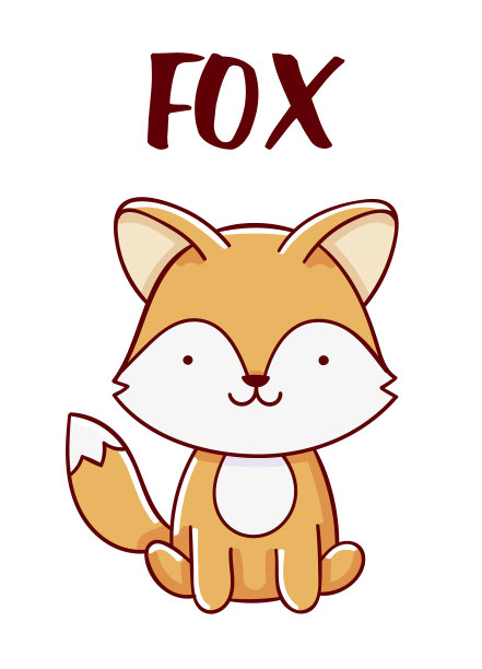 卡通人物卡哇伊狐狸可爱的手绘图片下载