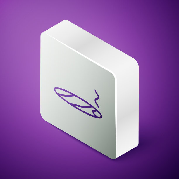 等距线雪茄与烟雾图标隔离图片下载