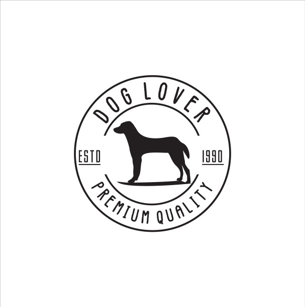 动物狗标志复古潮人设计图片下载