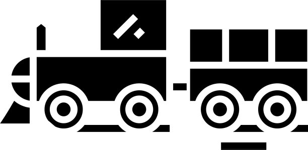 旧火车黑色图标概念图片下载