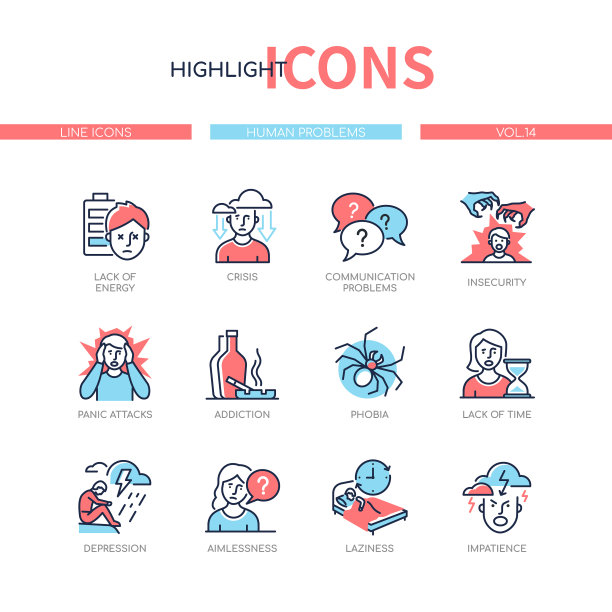 人的心理问题——线条设计风格图片下载