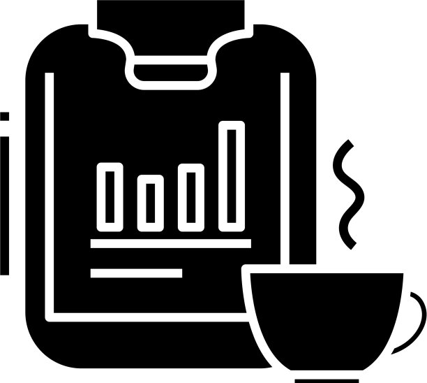 办公室咖啡黑图标概念图片下载