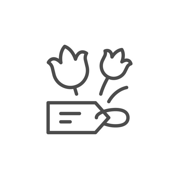 花卉销售线轮廓图标图片下载