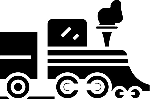 旧火车黑色图标概念图片下载