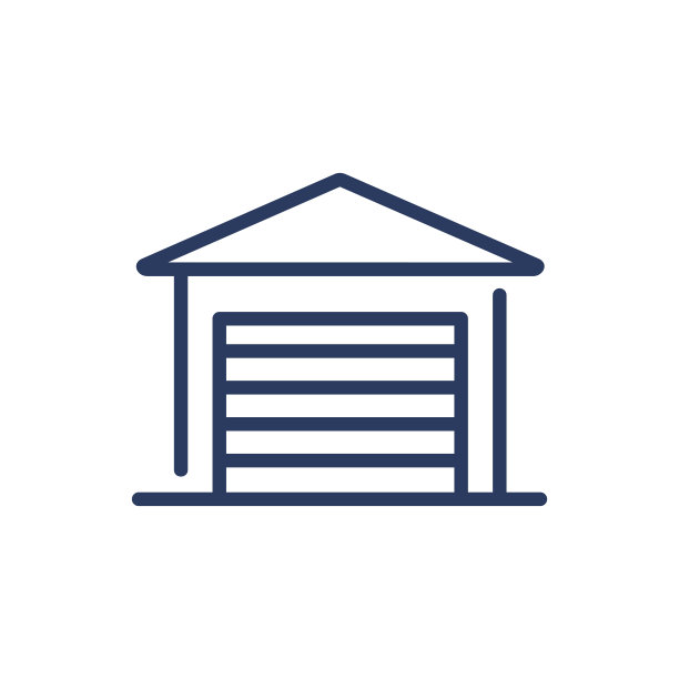 封闭车库细线图标图片下载