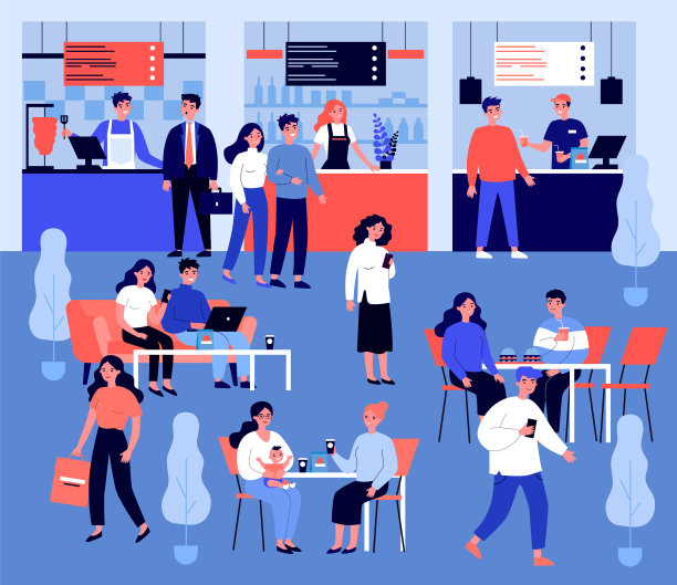 年轻人在快餐店吃饭图片下载