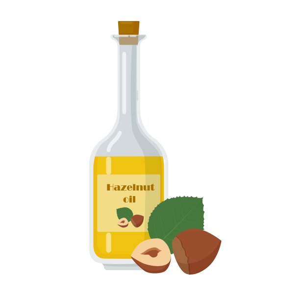 榛果油在玻璃瓶在白色的背景。图片下载