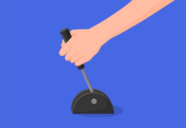 男性手用机械水平矢量图形说明。手动改变速度或方向图片下载