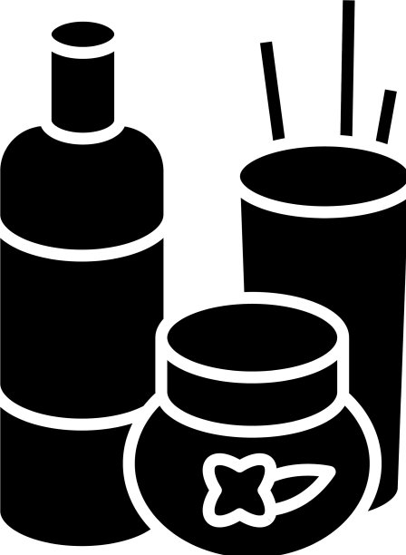 天然化妆品黑色图标概念图片下载