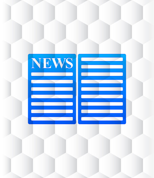 报纸图标六边形无缝图案抽象白色背景图片下载