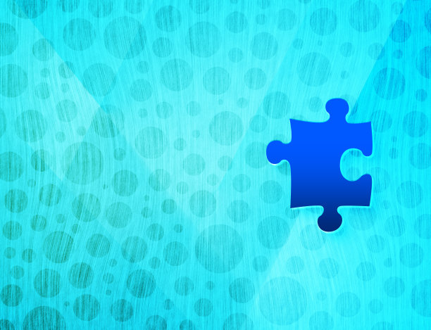 拼图图标闪亮气泡抽象青蓝背景湿水纹理插图图片下载