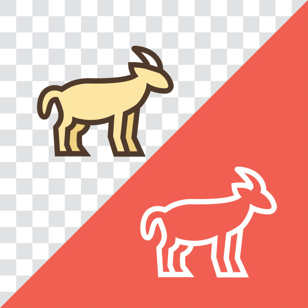 向量线性图标山羊图片下载