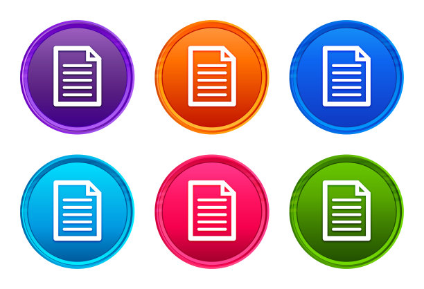 页面图标豪华亮轮按钮设置6色矢量图片下载