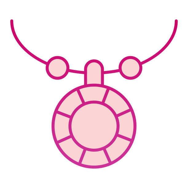 项链与吊坠扁平图标女性配件图片下载