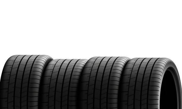 运动汽车轮胎。一套新的汽车轮胎。新车轮胎被隔离在白色背景上图片下载