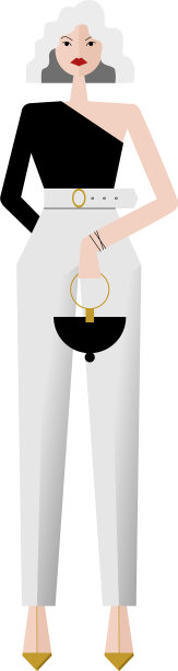 卷曲的女孩模型与灰色短发时尚图片下载