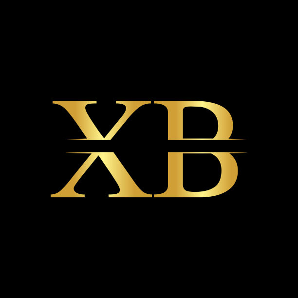 创意字母xb标志与金色抽象图片下载