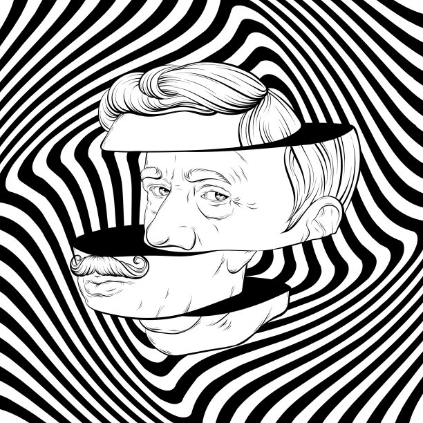 手画有小胡子的老人图片下载