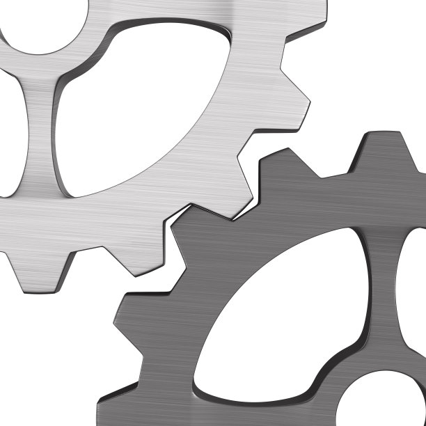 白色背景上的金属齿轮。孤立的3 d演示图片下载