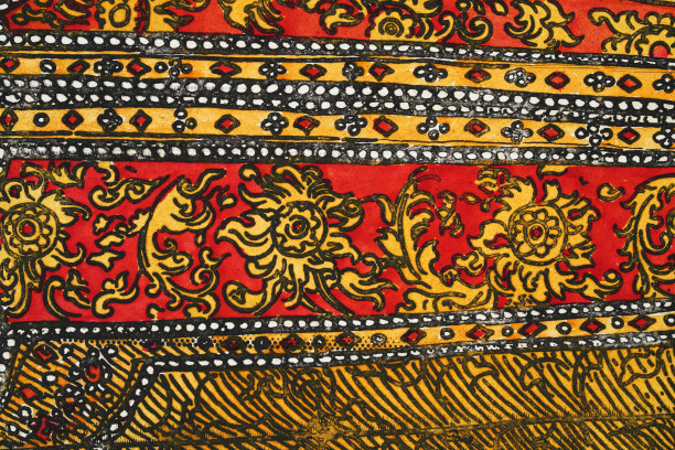 抽象画背景，花卉图案，红黄相间图片下载