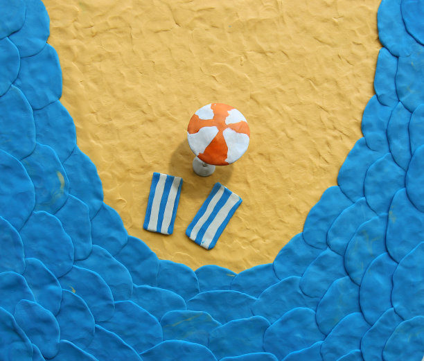 背景沙滩的橡皮泥，俯视图。图片下载