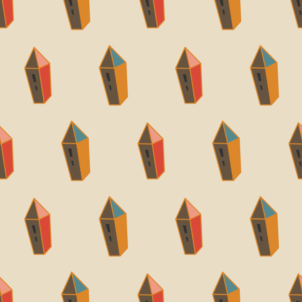 玩具积木房屋无缝矢量模式图片下载