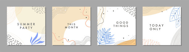 封面模板设计矢量与抽象花卉背景。图片下载