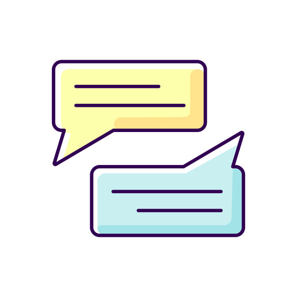 消息气泡黄色和蓝色RGB颜色图标图片下载